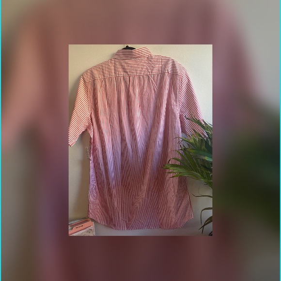 Old Navy Mens Red & White button down shirt - Picture 3 of 6